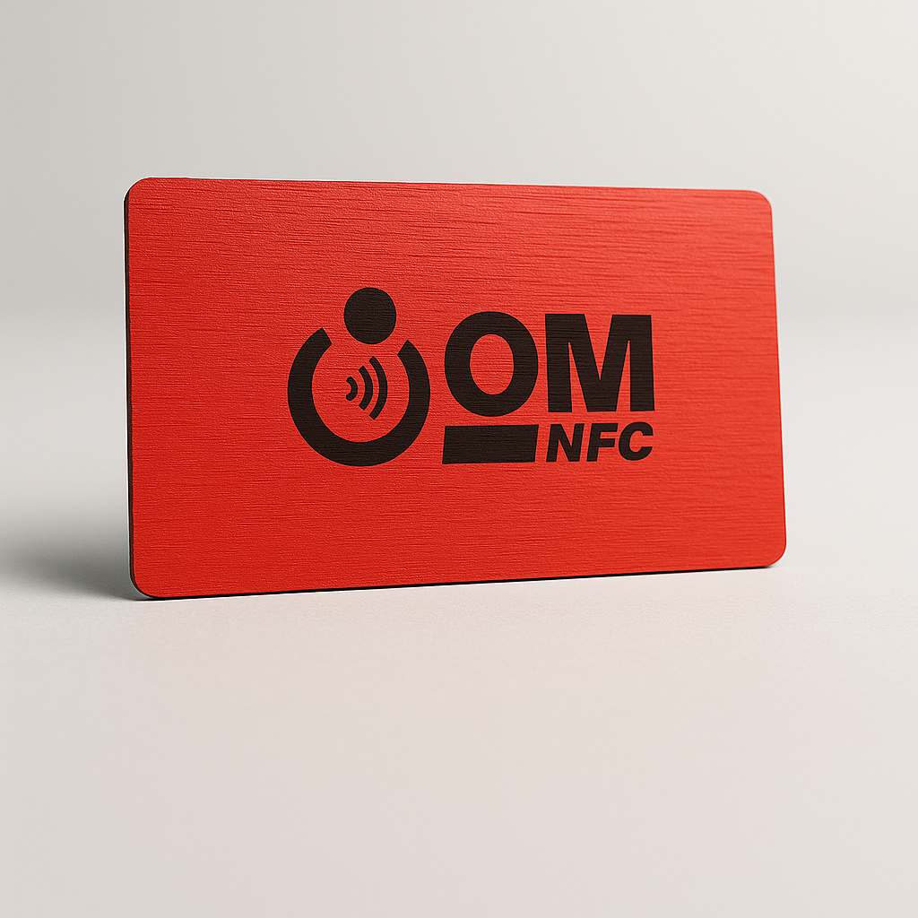 Red Colour Wooden NFC Card