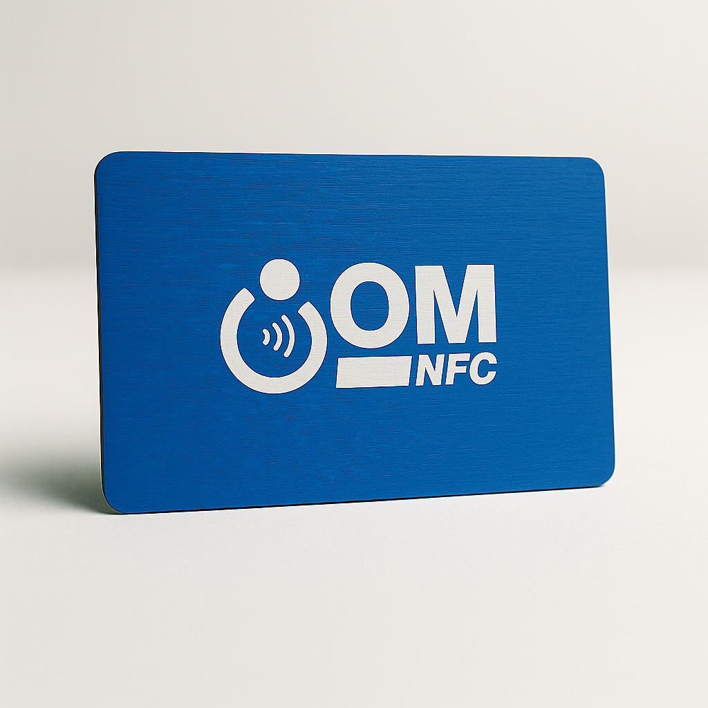 Blue Colour Wooden NFC Card